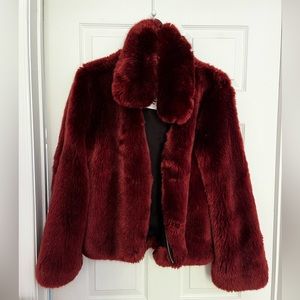 Reformation faux fur jacket like new